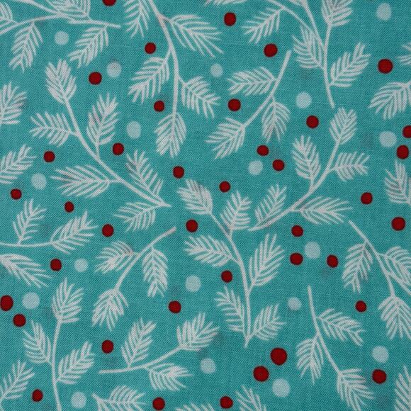 Winter Christmas Furry and Bright in Teal by Andover Fabrics - 1 Yard - Picture 1 of 7
